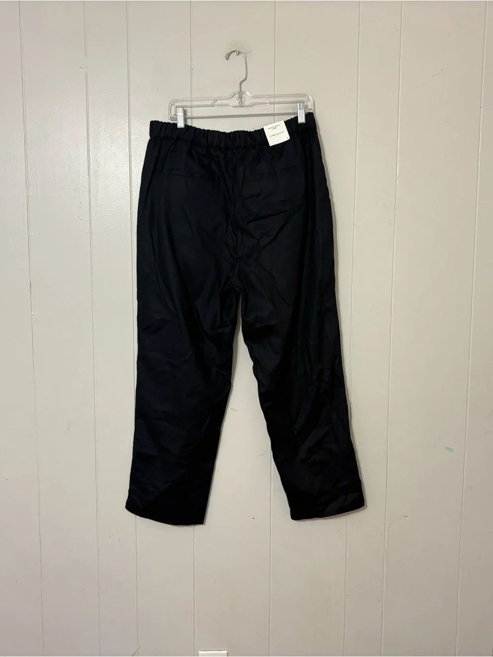 Banana Republic Linen Blend High Rise Tapered Ankle Pants Black Women’s Large NW